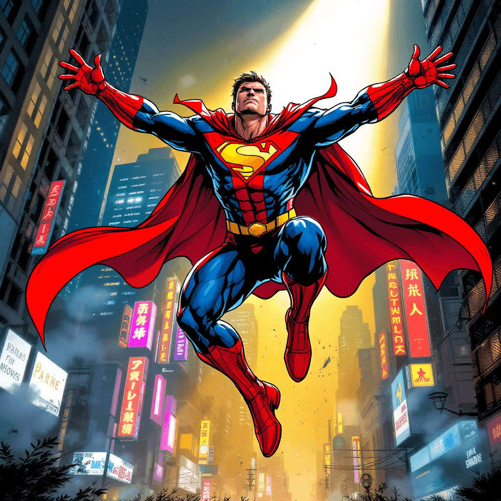 Superhero city skyline