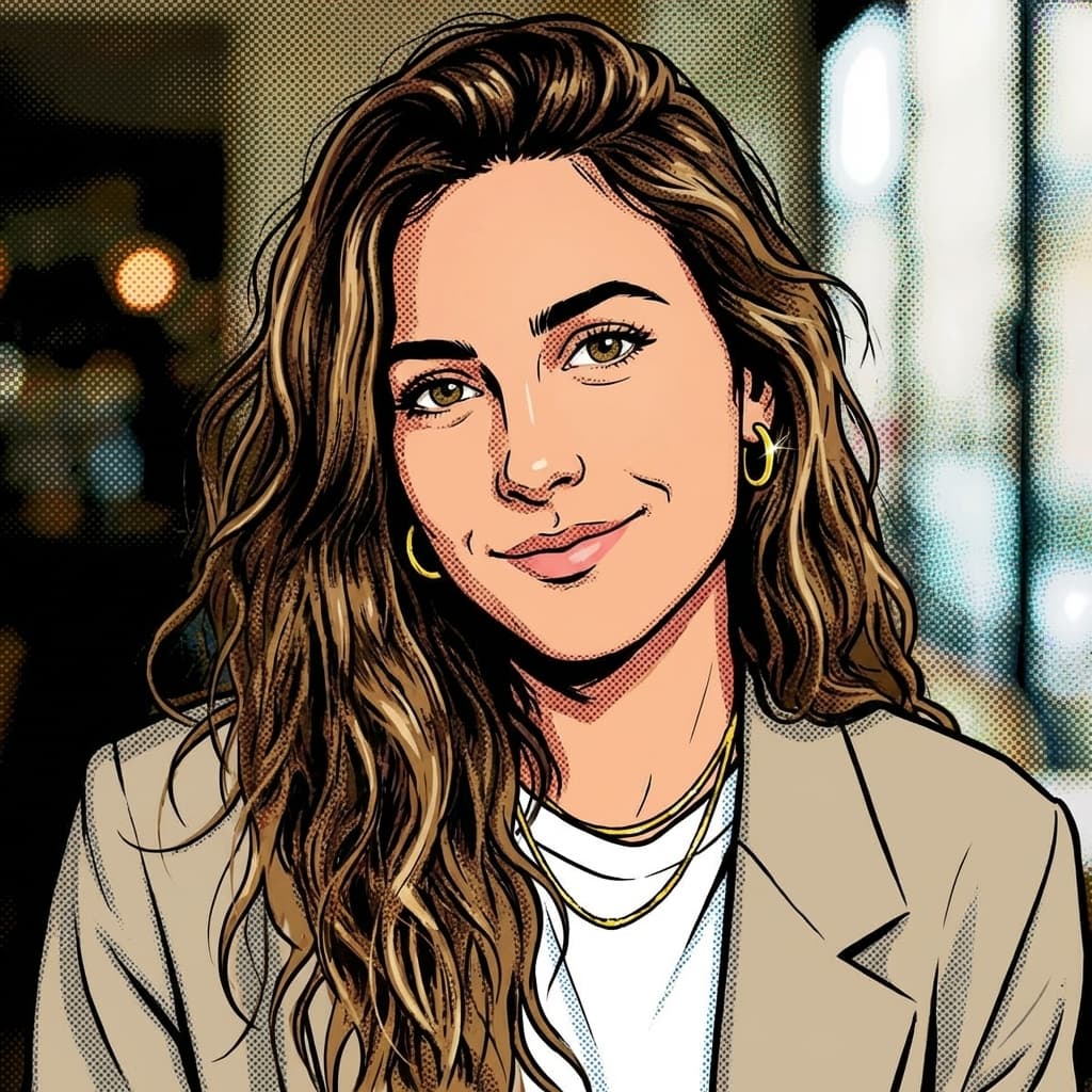 Portrait de femme transformé en Comics par l'IA ToonZap