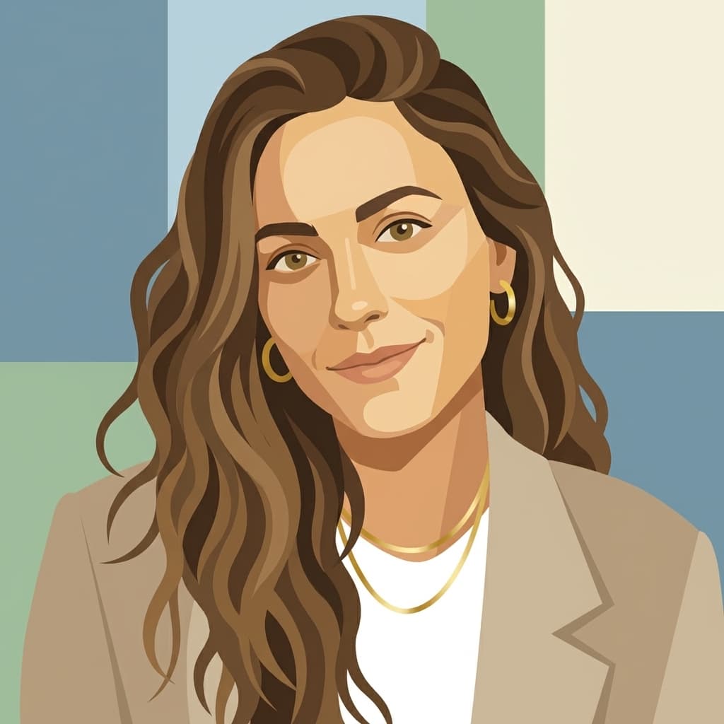 Portrait de femme transformé en Flat design par l'IA ToonZap