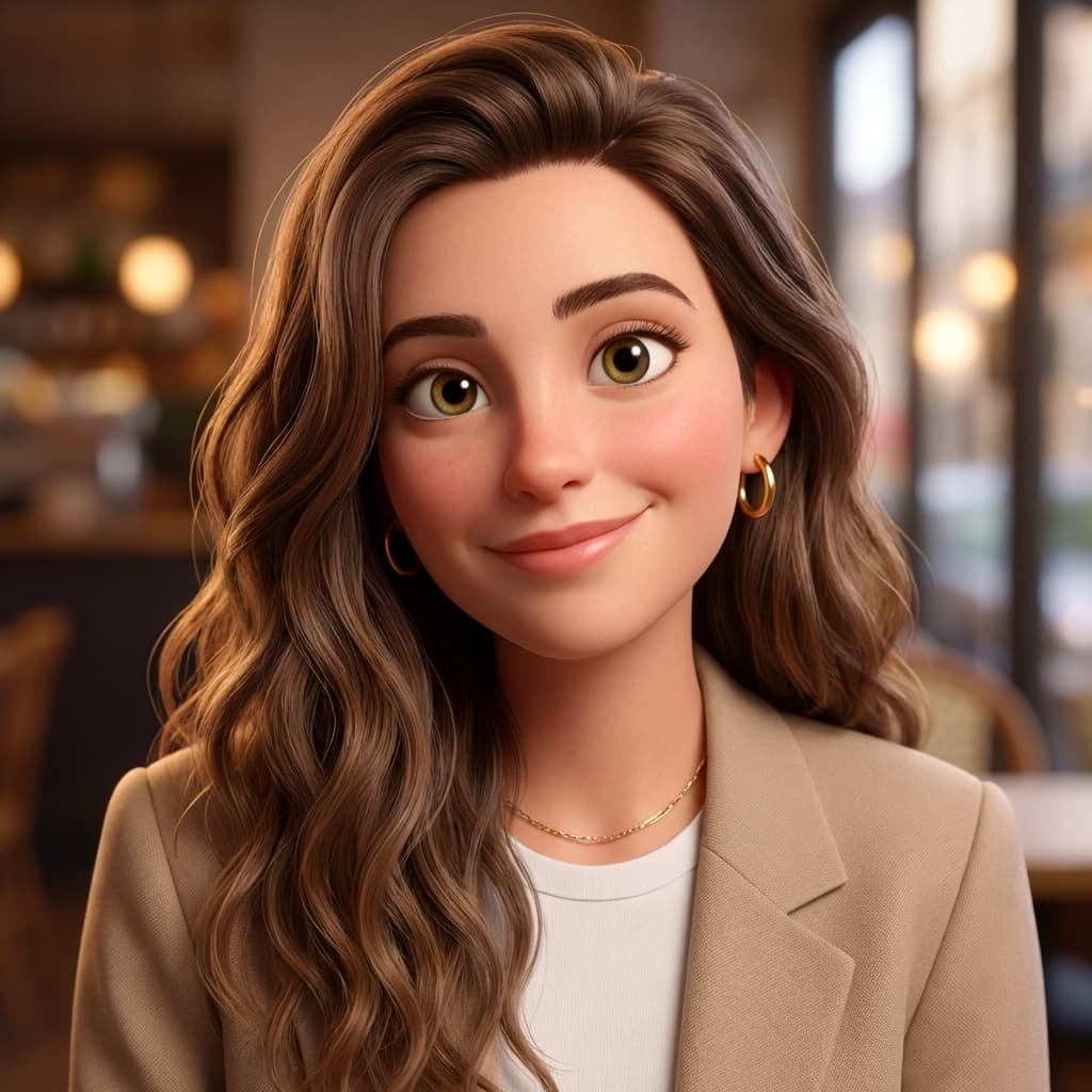 Portrait de femme transformé en Pixar 3D par l'IA ToonZap