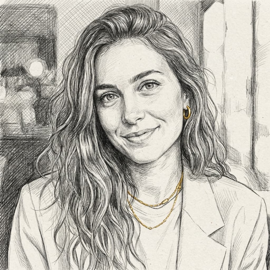 Portrait de femme transformé en Croquis par l'IA ToonZap